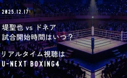 堤聖也vsドネアの配信はU-NEXT！試合開始時間はいつ？放送時間やリアルタイム視聴方法まとめ