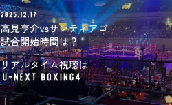高見亨介vsサンティアゴの試合開始時間は何時から？リアルタイム視聴方法まとめ【配信はU-NEXT BOXING.4】