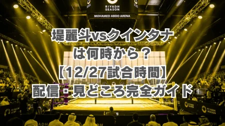 堤麗斗vsクインタナは何時から?【12/27試合時間】兄・堤駿斗の無念を晴らす