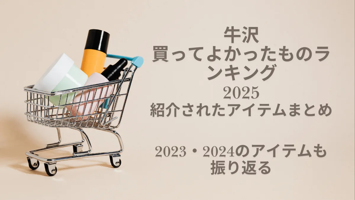 【牛沢2025買ってよかったものランキング】で紹介されたアイテム一覧!2023年、2024年のアイテムもまとめる