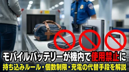 モバイルバッテリーが機内で使用禁止に 持ち込みルール・個数制限・充電の代替手段を解説