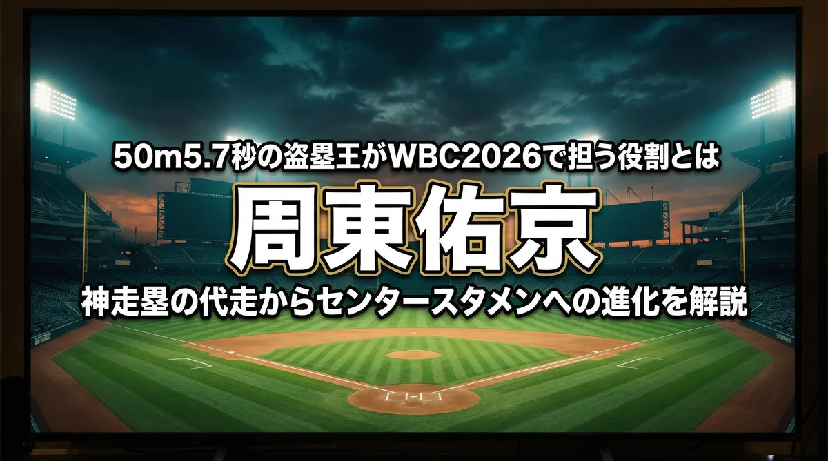 周東佑京、50m5.7秒の盗塁王がWBC2026で担う役割とは　神走塁の代走からセンタースタメンへの進化
