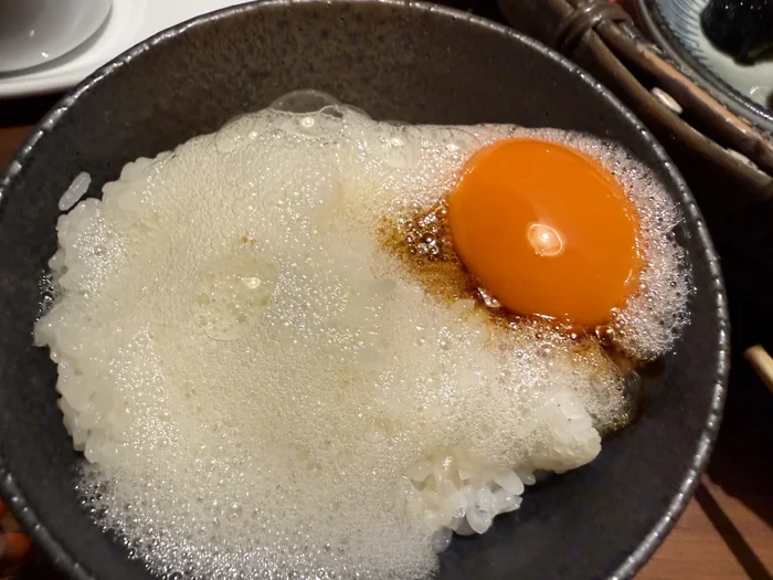 卵白ふわふわご飯に醤油がけ