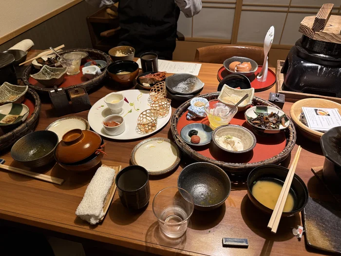 朝食食べ終わりテーブル