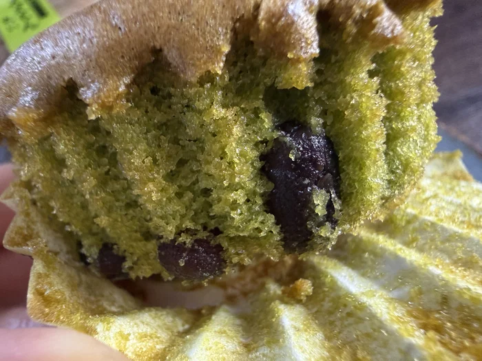 抹茶生地のアップ