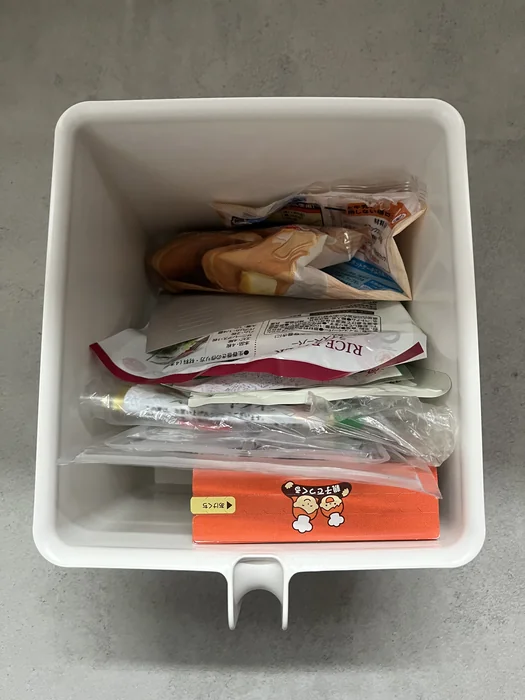 上から見た食材の収納状態