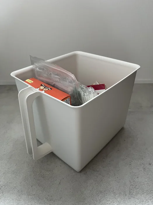 斜めから見た食材入りの状態