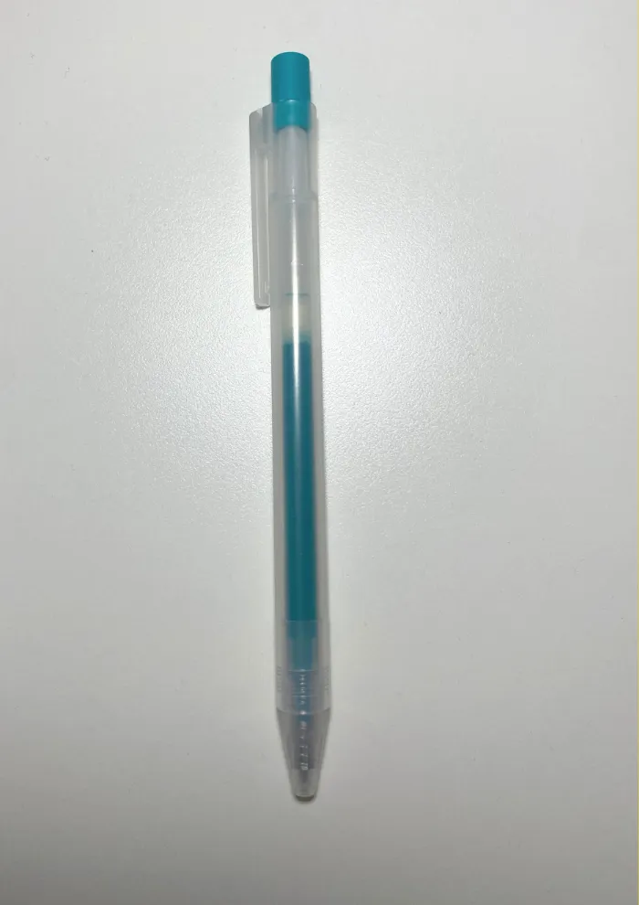 画像 さらさら描けるゲルインキボールペン ノック式 あさぎの本体