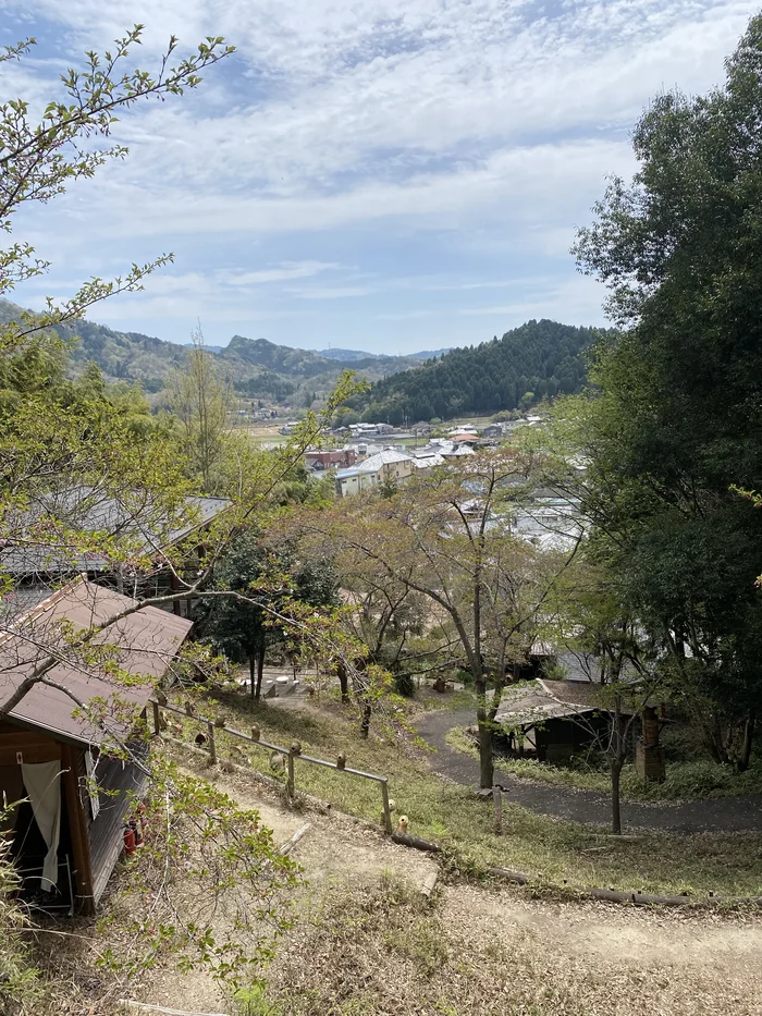 展望デッキから見下ろす信楽の里山と街並み