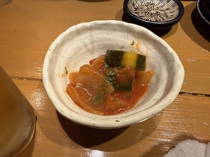 画像 めっけもんの別日のお通し、ラタトゥイユ風のトマト煮込み