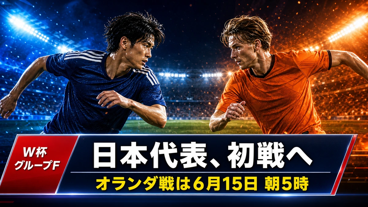 日本代表の初戦オランダ戦は6月15日朝5時から W杯グループF日程と突破条件を整理