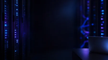 サーバーラックとノートPCのドメイン管理イメージ