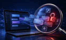 AIチャットの共有内容が検索で露出する情報漏えいリスクを表したイメージ
