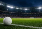イングランド対フランスのW杯3位決定戦を伝えるサッカースタジアム