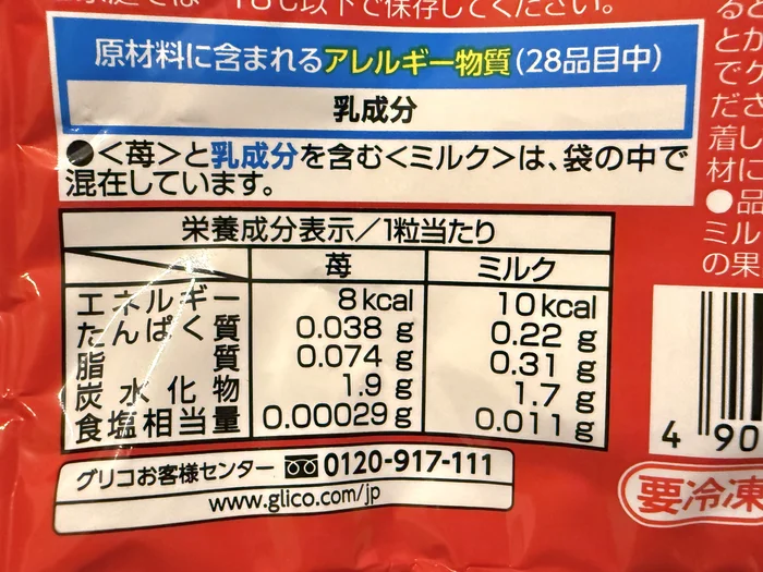 栄養成分表示とアレルギー物質の記載
