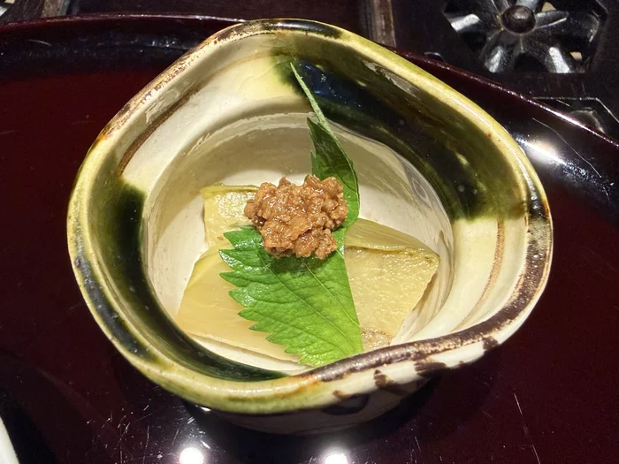 鴨そぼろをのせた茄子の和蘭煮
