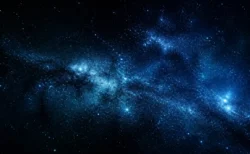夜空とフォースの光を思わせる幻想的な宇宙のイメージ