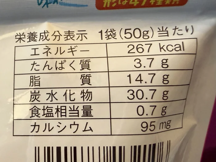 薄焼きたべっ子どうぶつ バター味の栄養成分表示