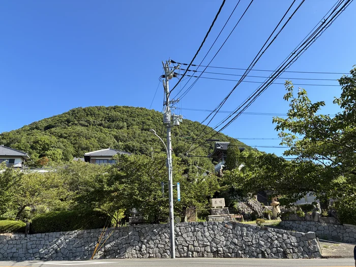 甲山の緑を背にした神呪寺のお堂の屋根