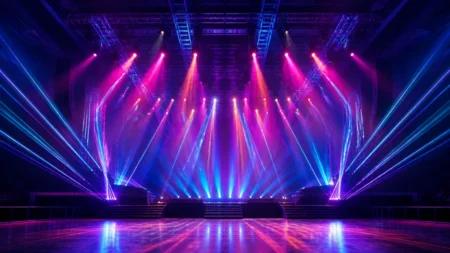 コンサートホールのステージとスポットライト