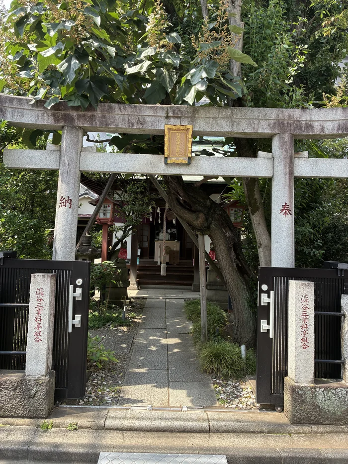 画像 於岩稲荷田宮神社の石の鳥居と社殿
