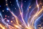 星とリボンをイメージした煌びやかな光の抽象イメージ