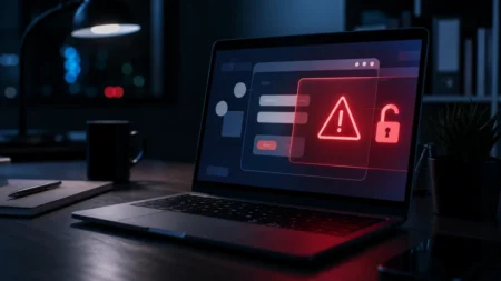サイバーセキュリティ・フィッシング詐欺への警戒を示すイメージ