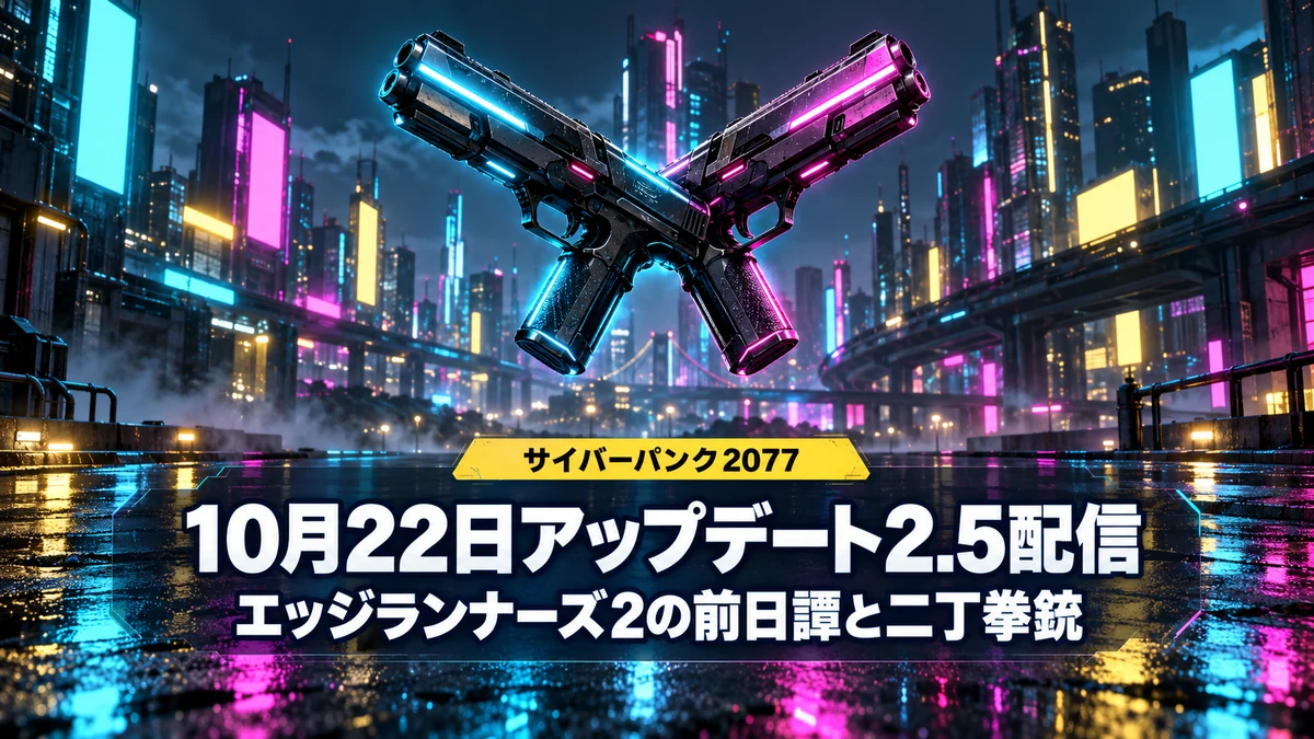 サイバーパンク2077、アップデート2.5が10月22日夜に配信 エッジランナーズ2の前日譚クエストと二丁拳銃のパーク「ダブルトラブル」、家庭用機のMOD対応を追加