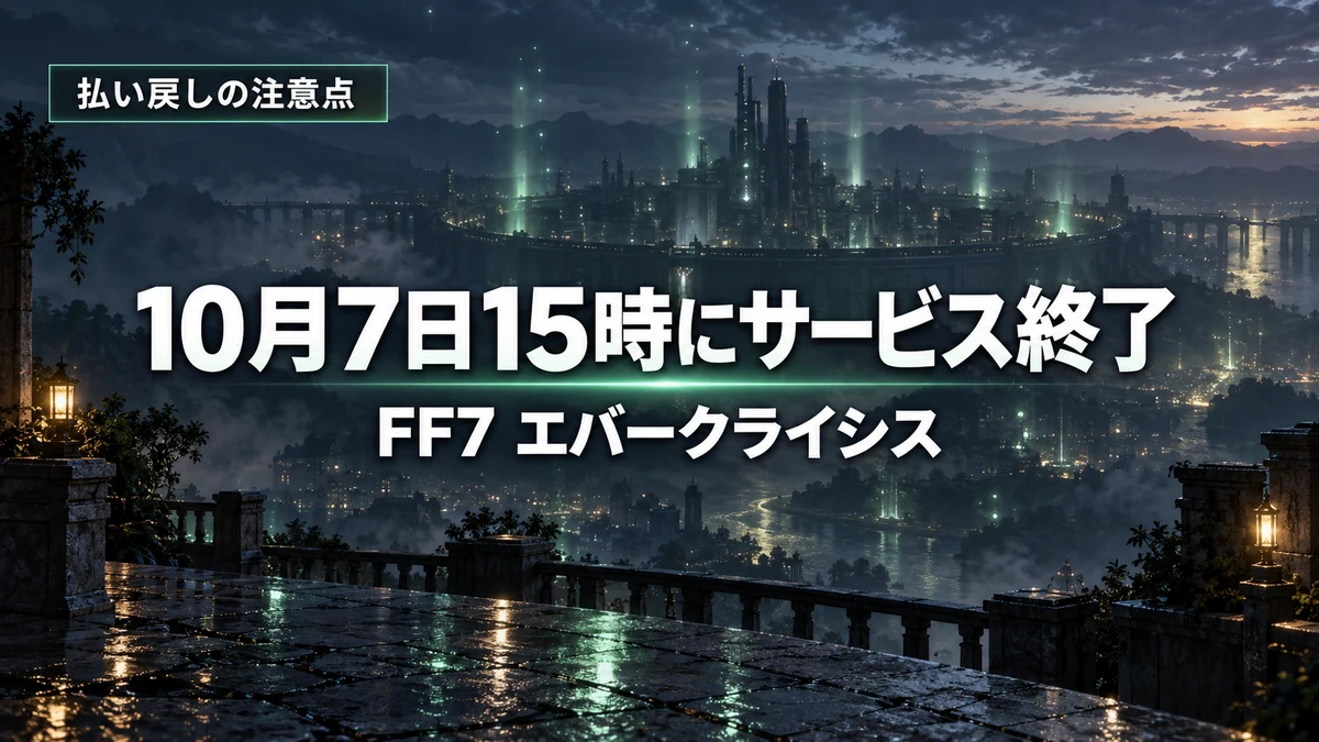 FF7 エバークライシス、10月7日15時でサービス終了 有償レッドクリスタルの払い戻しと、アプリを消す前に知っておきたい注意点