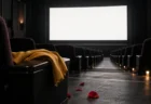 白く光るスクリーンと暗い映画館の客席