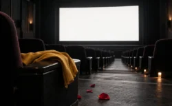 白く光るスクリーンと暗い映画館の客席