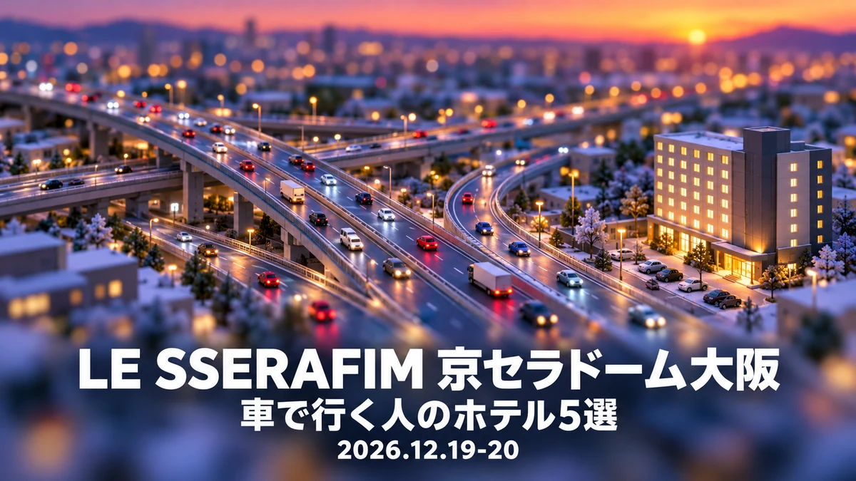 【2026年12月】LE SSERAFIM京セラドーム大阪へ車で行くなら？方面別ホテル5選｜駐車料金・高さ制限・会場への電車を比較