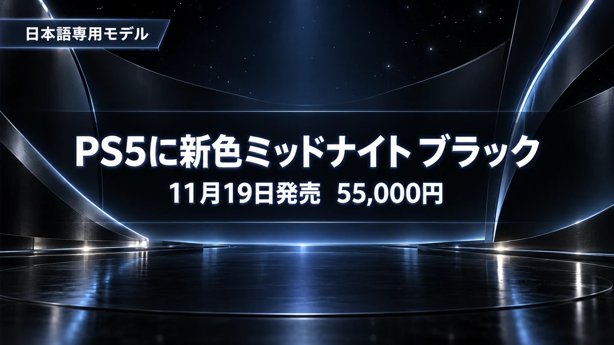 PS5 デジタル・エディション 日本語専用に新色ミッドナイト ブラック、11月19日発売で55,000円　予約は10月20日から、黒いディスクドライブと2028年1月以降の新作がダウンロード版のみになるお知らせも整理