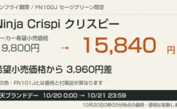 Ninja Crispi FN100Jセージグリーンの希望小売価格と販売価格、楽天ブランドデー期間の案内