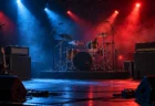 ライブハウスのステージとドラムセット