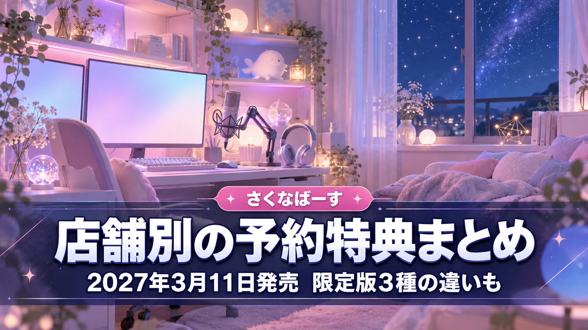 さくなばーすの店舗別予約特典まとめ　限定版3種の価格と中身の違い、2027年3月11日発売