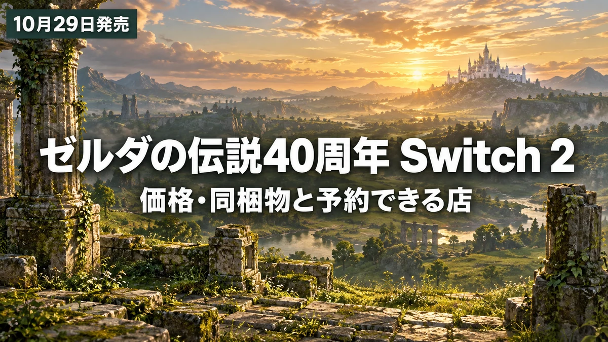 ゼルダの伝説40周年のSwitch 2、10月29日発売で62,980円 通常版との違いと同梱物、Proコン・キャリングケース、予約できる店と高額出品の注意点